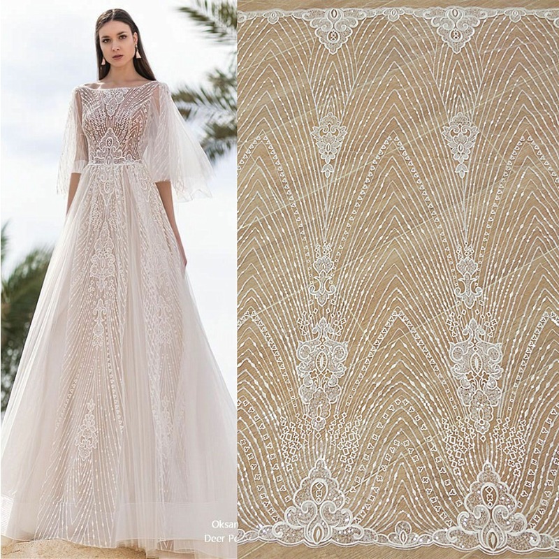 Wedding Dress Supply - Tirai Pintu DIY Bordir Renda Bergaris