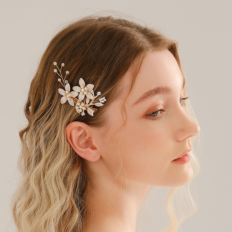 Wedding Supply Store - Klip rambut bunga mutiara buatan tangan