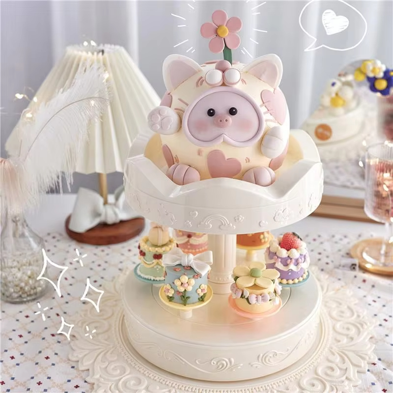Wedding Cake Supply - 2-tier otomatis berputar dudukan kue Sushi