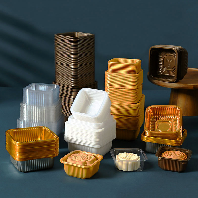 Wedding Cake Supply - 100 buah baki plastik kue bulan