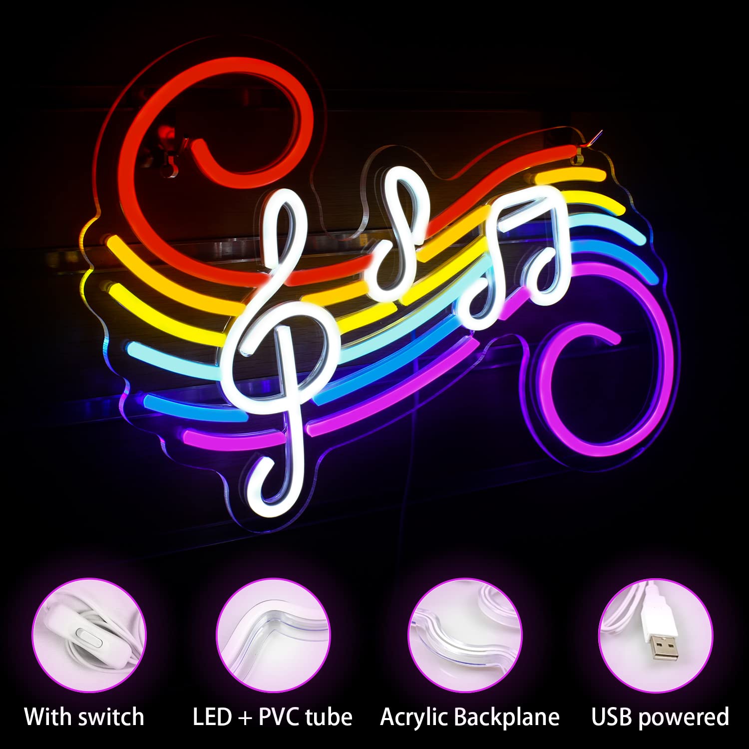 Lampu Neon Tanda Not Musik, Da - Wedding Led ulasan dan harga