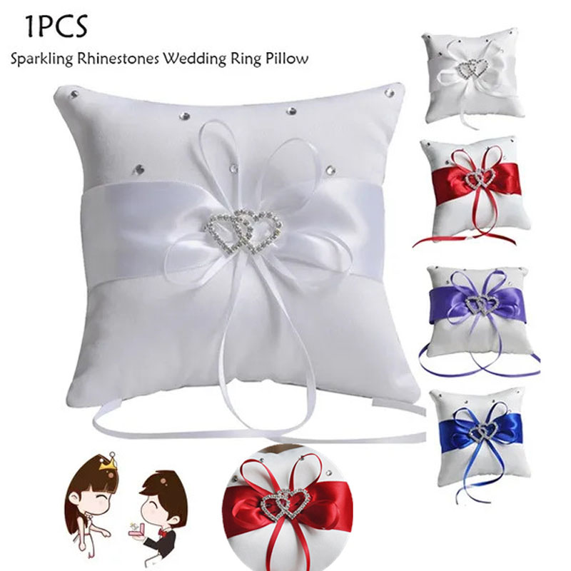 1 buah 10*10cm berlian imitasi - Ring Bearer Pillow ulasan dan harga