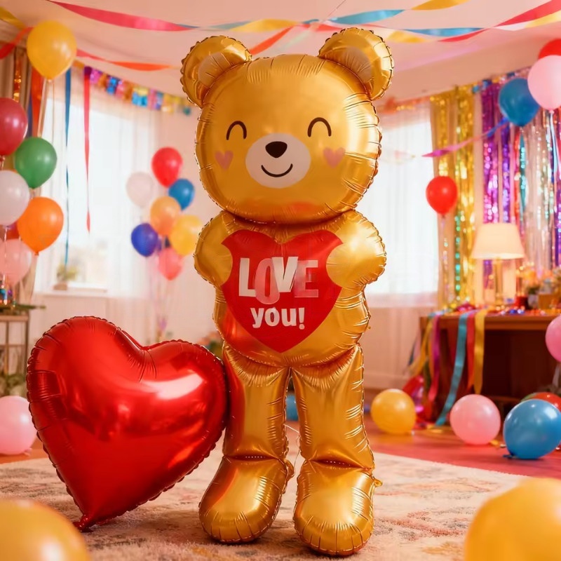 Balon Foil Beruang Hati Berdir - Confetti Balloon Set ulasan dan harga