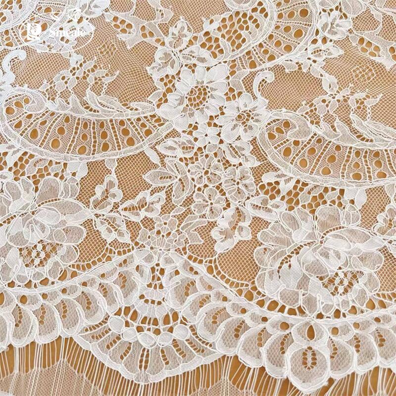 3 Meter. Kain renda bordir pin - Wedding Dress Supply ulasan dan harga