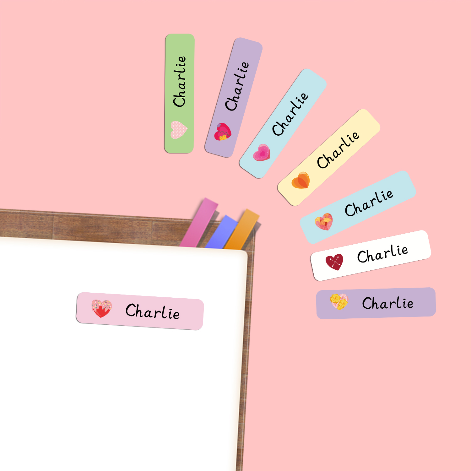 Stiker Label Nama Bentuk Hati  - Wedding Packaging ulasan dan harga