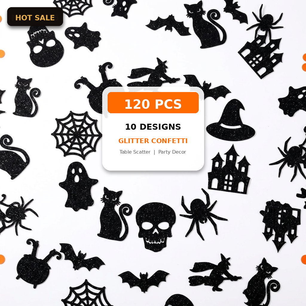Konfeti Halloween 120Pcs Glitt - Papercraft Supply Confetti ulasan dan harga