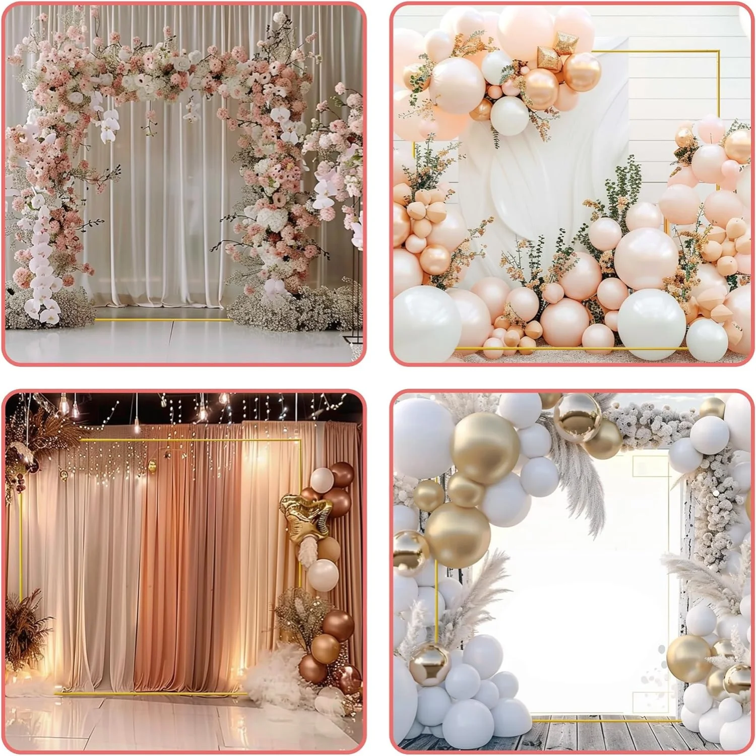 Gerbang Pernikahan Emas Latar  - Confetti Balloon Set ulasan dan harga