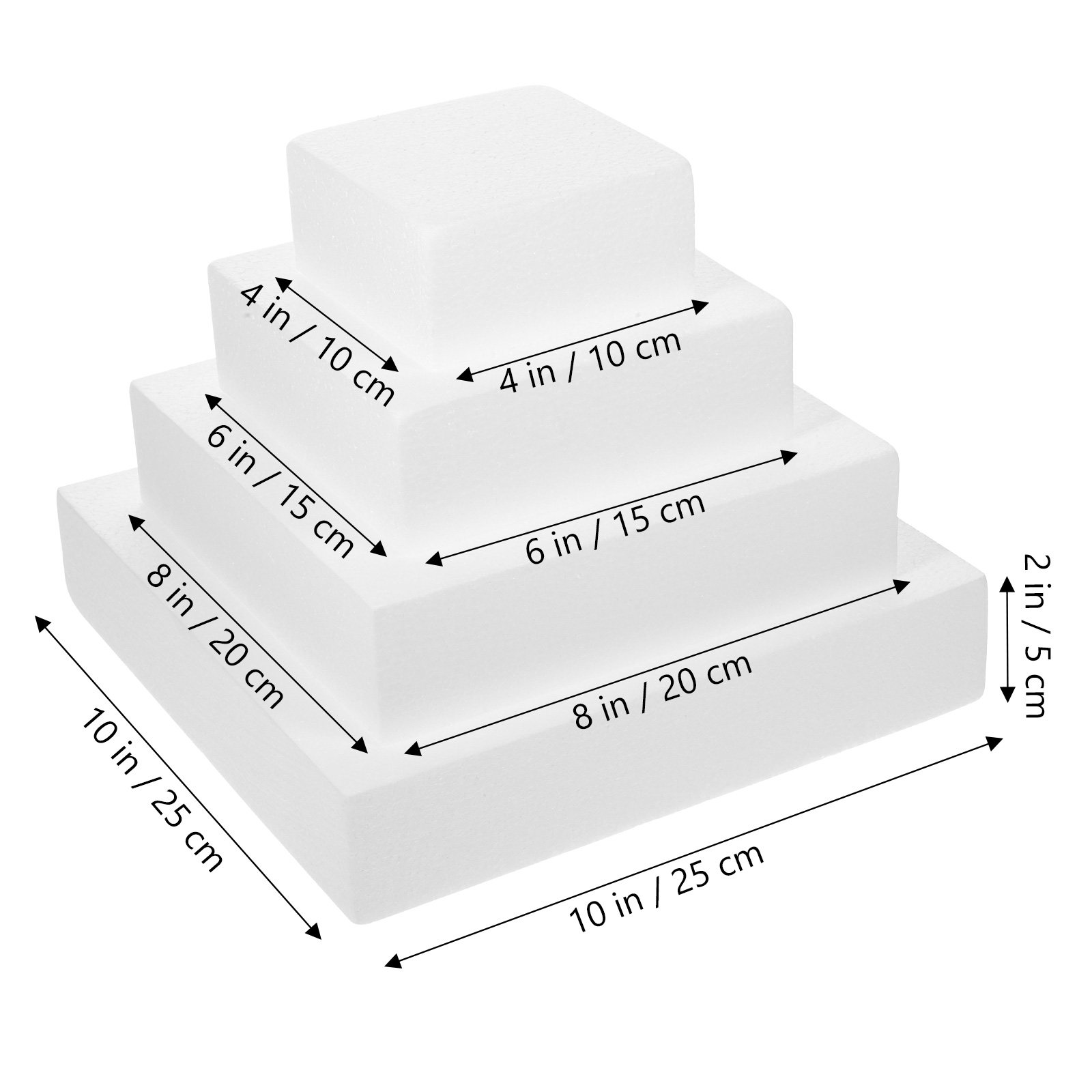 4Pcs Kue Dummy Putih untuk Dek - Wedding Cake Supply ulasan dan harga